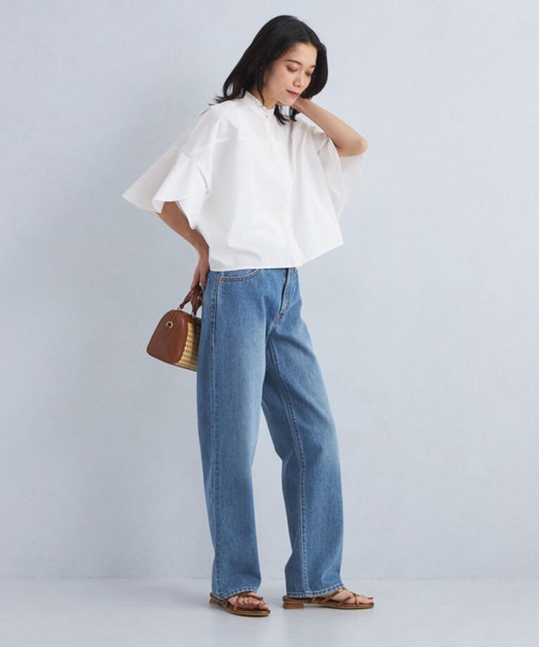 UNITED ARROWS green label relaxing「フレアスリーブ クロップド シャツ -マシンウォッシャブル・UVカット-」|シャツ・ブラウス|