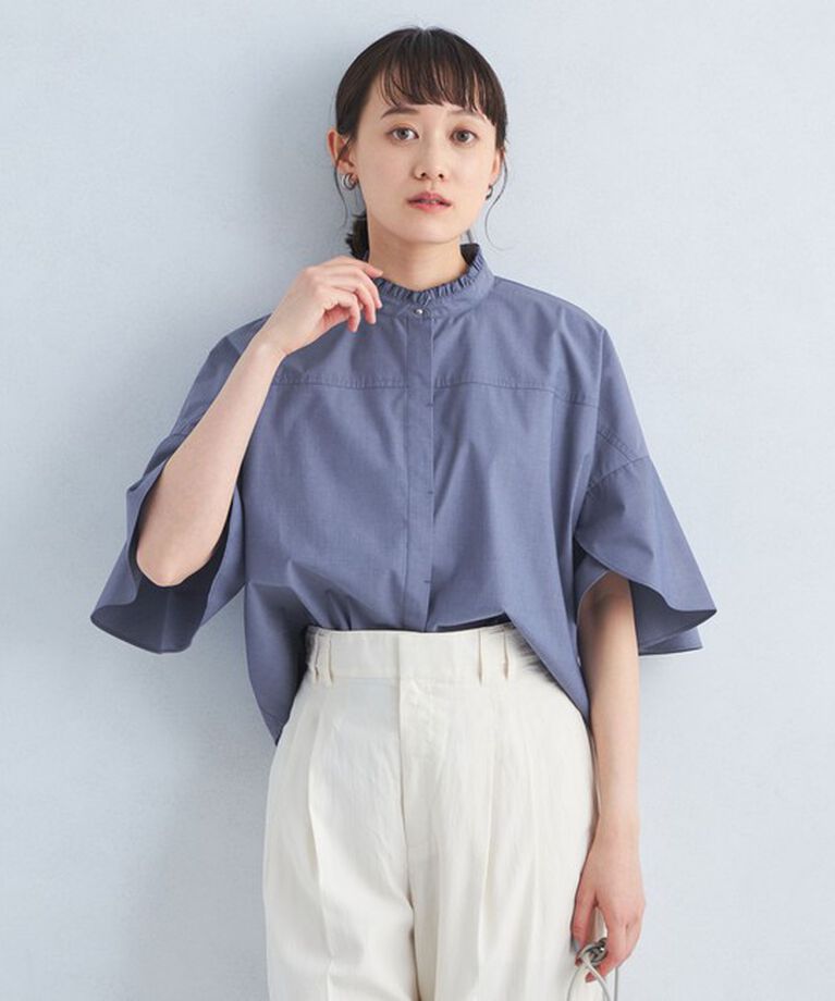 UNITED ARROWS green label relaxing「フレアスリーブ クロップド シャツ -マシンウォッシャブル・UVカット-」|シャツ・ブラウス|
