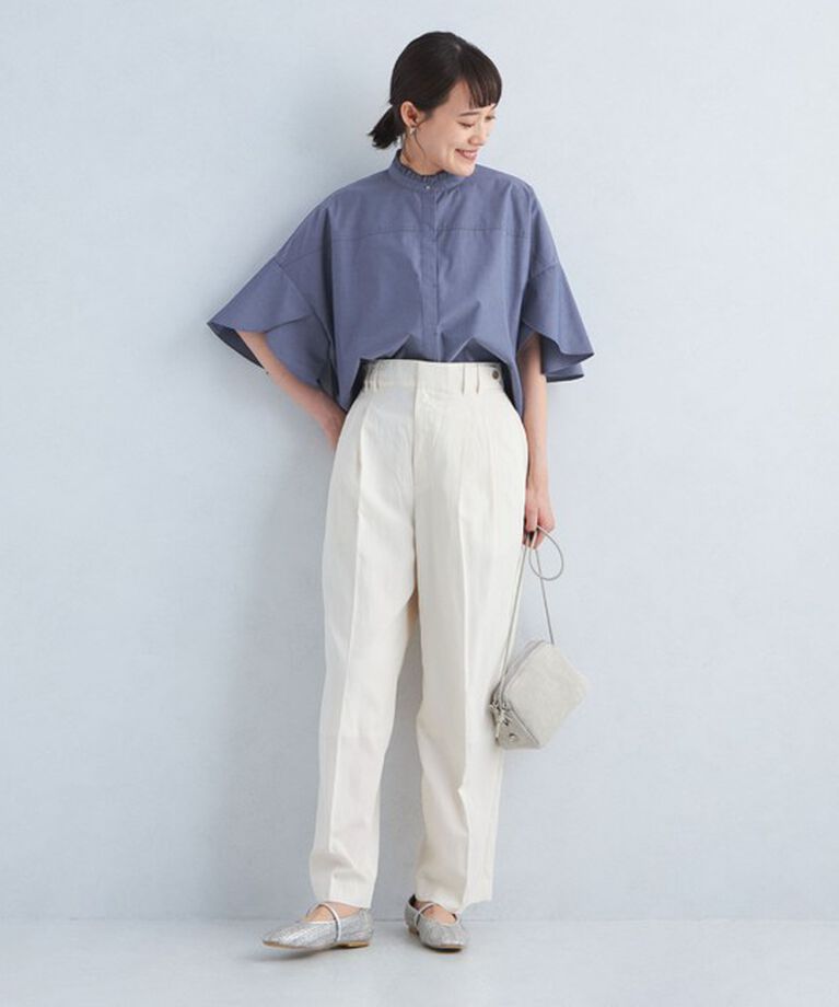 UNITED ARROWS green label relaxing「フレアスリーブ クロップド シャツ -マシンウォッシャブル・UVカット-」|シャツ・ブラウス|