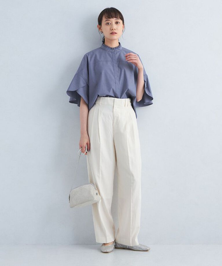UNITED ARROWS green label relaxing「フレアスリーブ クロップド シャツ -マシンウォッシャブル・UVカット-」|シャツ・ブラウス|