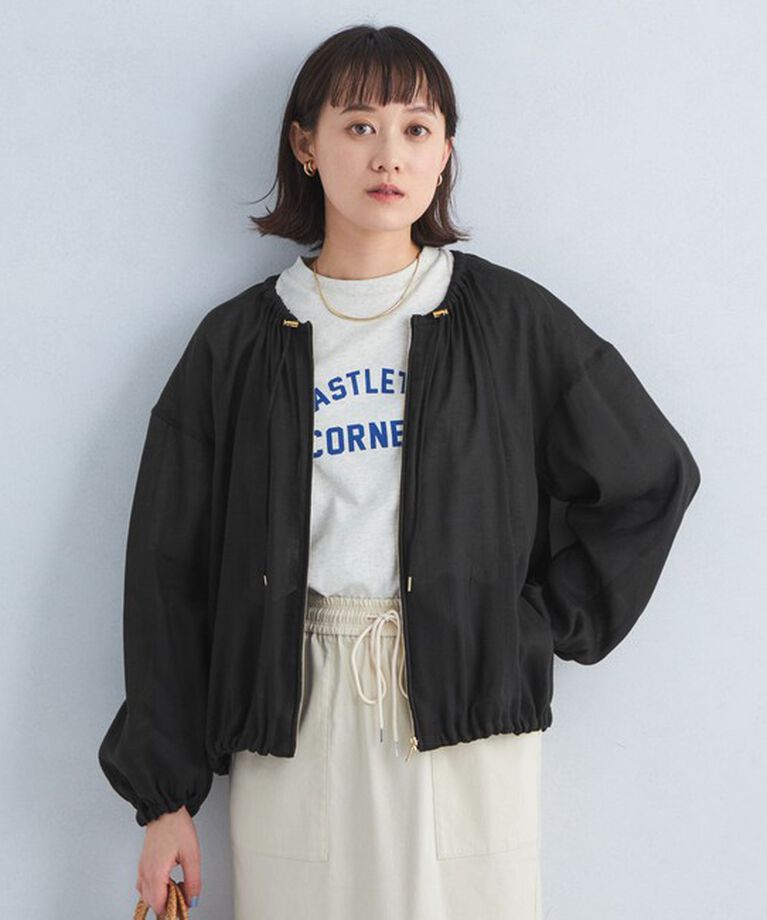 UNITED ARROWS green label relaxing「ノーカラー ブルゾン」|ブルゾン・スタジャン|BLACK