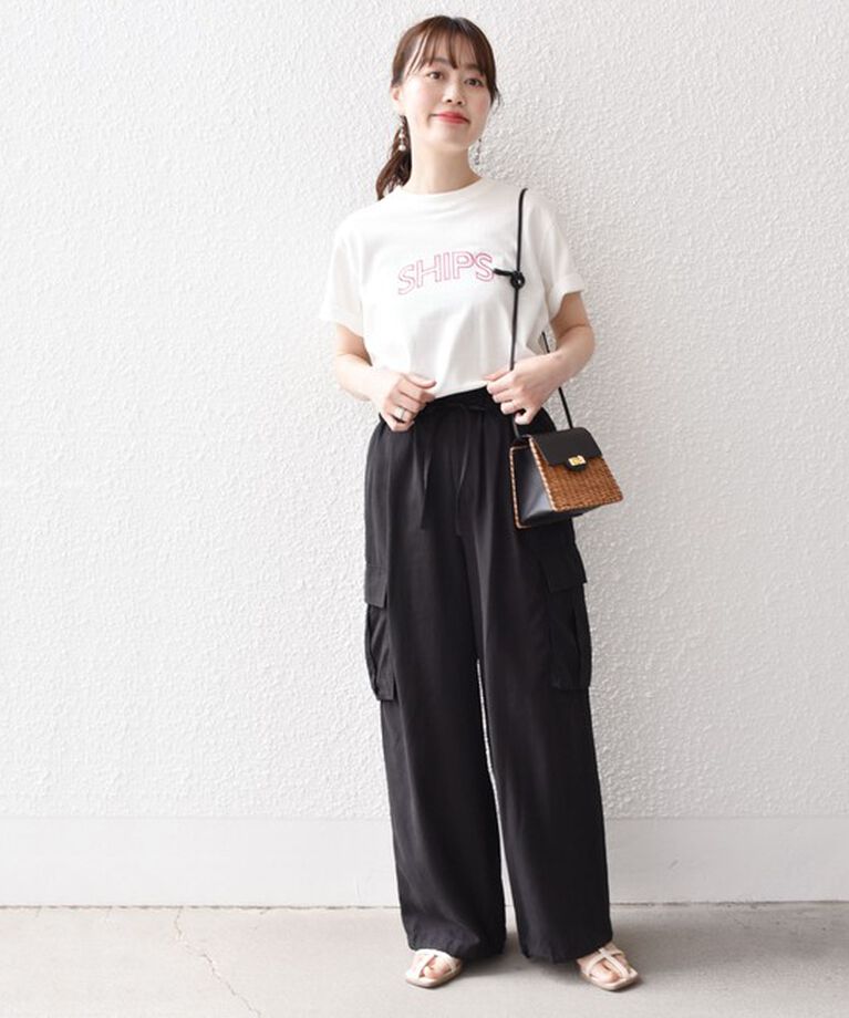 SHIPS for women「《一部追加予約》【WEB限定】 SHIPS ラウンド プリント ロゴ TEE」|Tシャツ・カットソー|