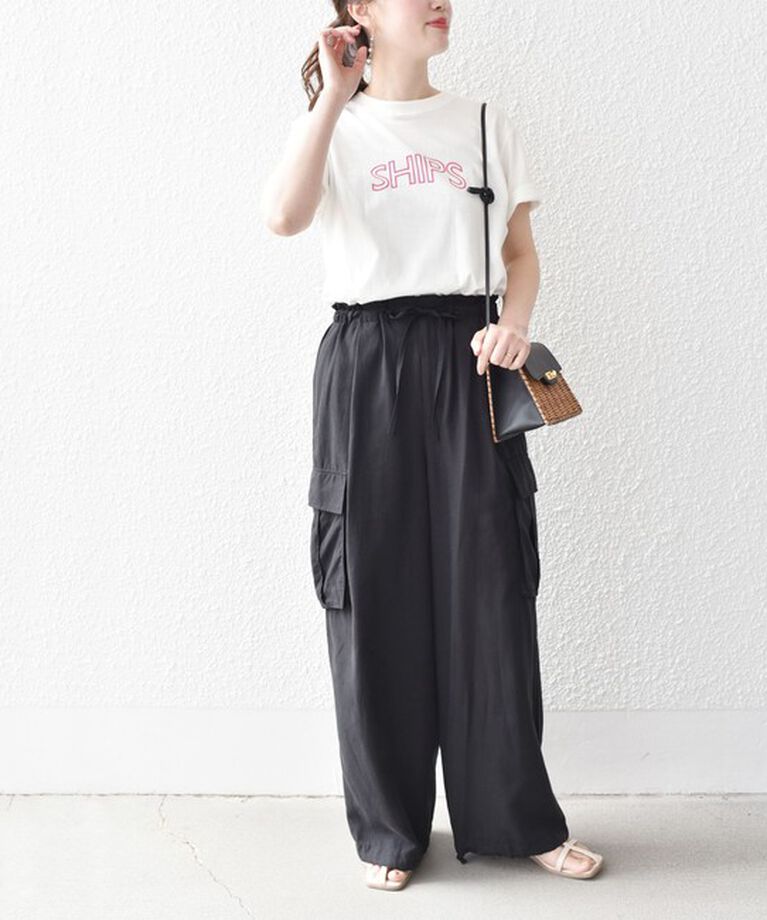 SHIPS for women「《一部追加予約》【WEB限定】 SHIPS ラウンド プリント ロゴ TEE」|Tシャツ・カットソー|
