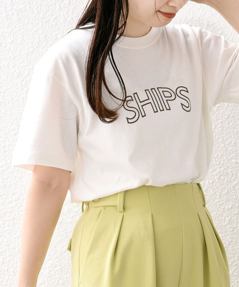 SHIPS for women「《一部追加予約》【WEB限定】 SHIPS ラウンド プリント ロゴ TEE」|Tシャツ・カットソー|