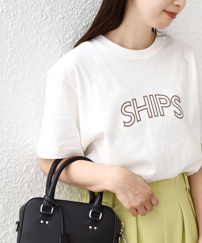 SHIPS for women「《一部追加予約》【WEB限定】 SHIPS ラウンド プリント ロゴ TEE」|Tシャツ・カットソー|