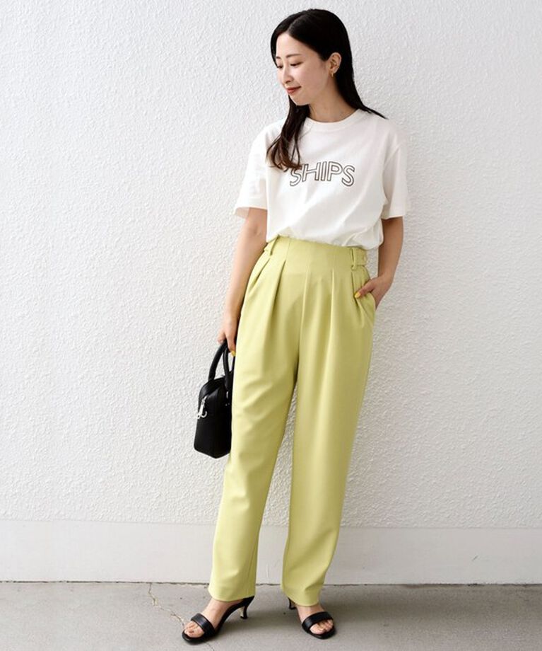 SHIPS for women「《一部追加予約》【WEB限定】 SHIPS ラウンド プリント ロゴ TEE」|Tシャツ・カットソー|
