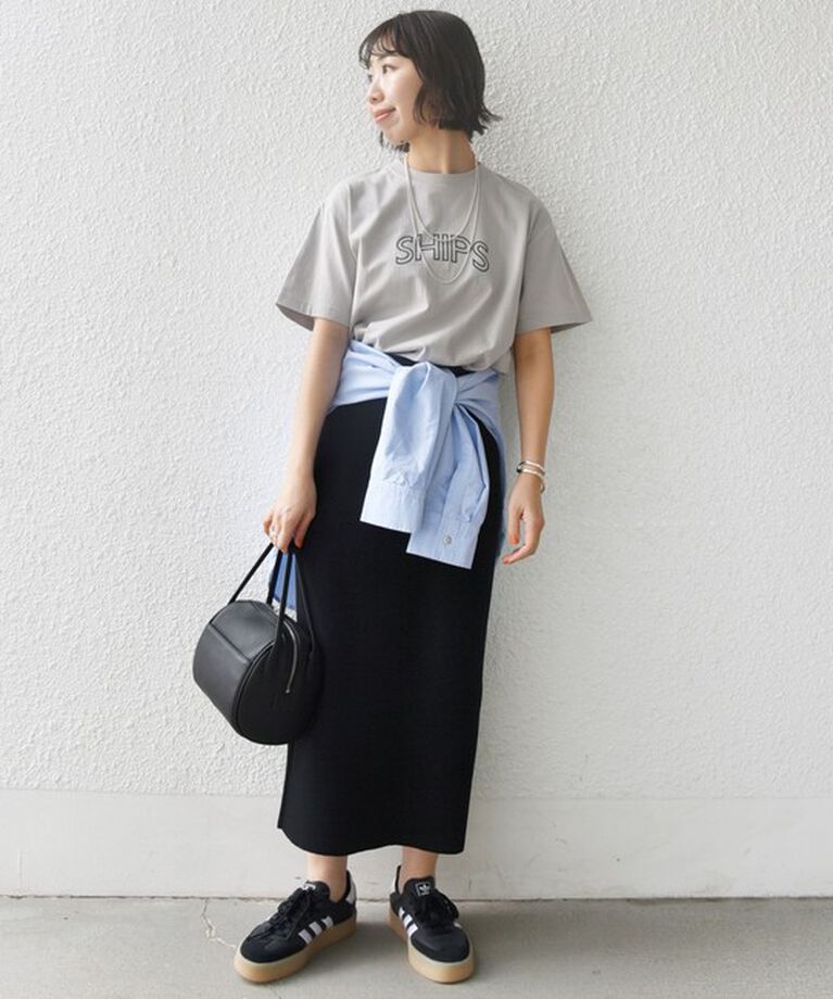 SHIPS for women「《一部追加予約》【WEB限定】 SHIPS ラウンド プリント ロゴ TEE」|Tシャツ・カットソー|