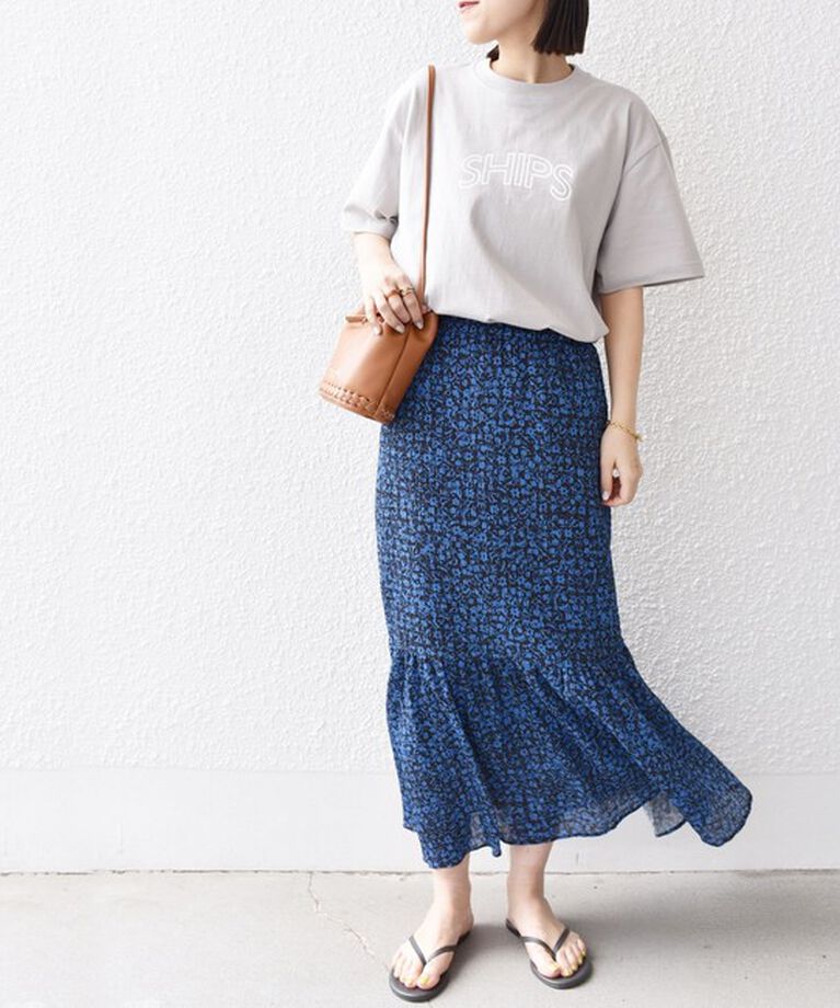 SHIPS for women「《一部追加予約》【WEB限定】 SHIPS ラウンド プリント ロゴ TEE」|Tシャツ・カットソー|