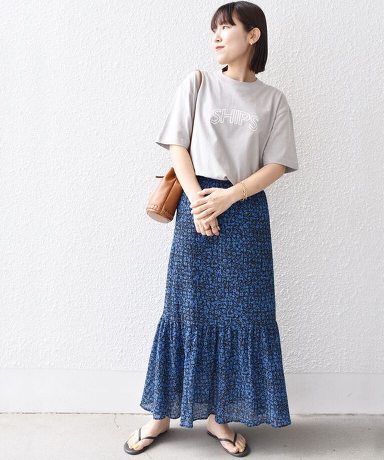 SHIPS for women「《一部追加予約》【WEB限定】 SHIPS ラウンド プリント ロゴ TEE」|Tシャツ・カットソー|
