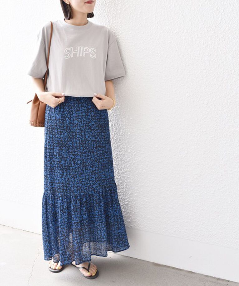 SHIPS for women「《一部追加予約》【WEB限定】 SHIPS ラウンド プリント ロゴ TEE」|Tシャツ・カットソー|