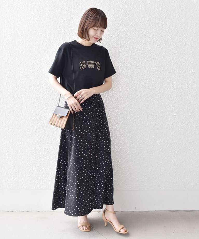 SHIPS for women「《一部追加予約》【WEB限定】 SHIPS ラウンド プリント ロゴ TEE」|Tシャツ・カットソー|