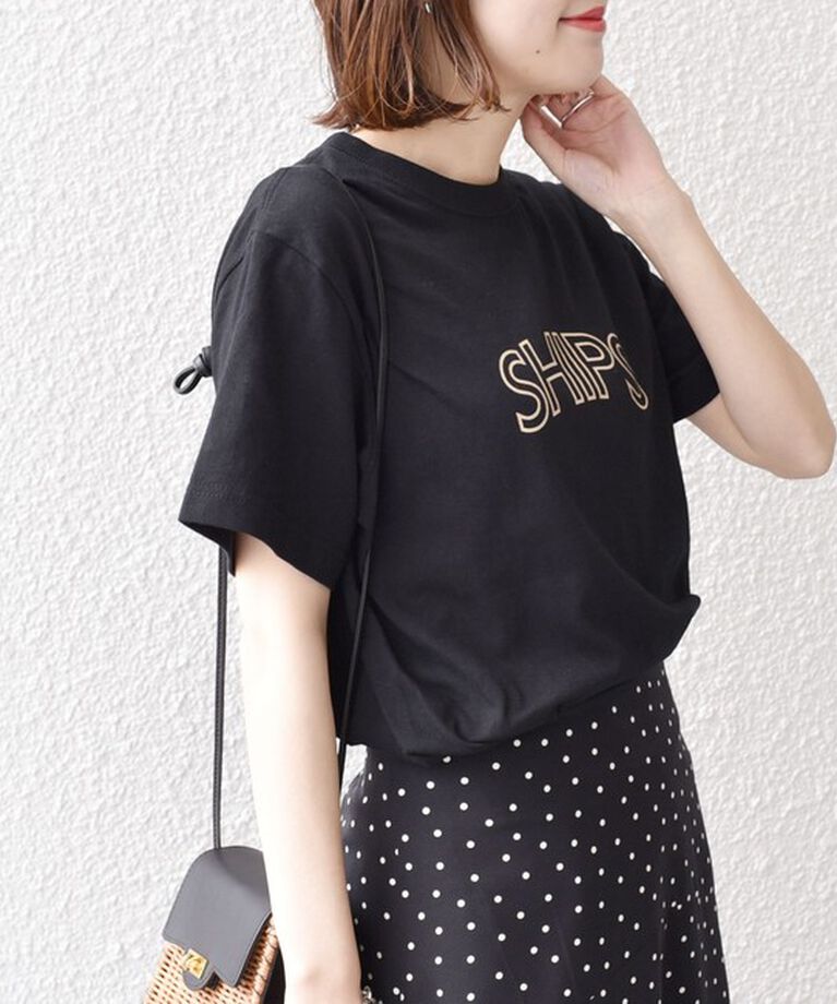 SHIPS for women「《一部追加予約》【WEB限定】 SHIPS ラウンド プリント ロゴ TEE」|Tシャツ・カットソー|