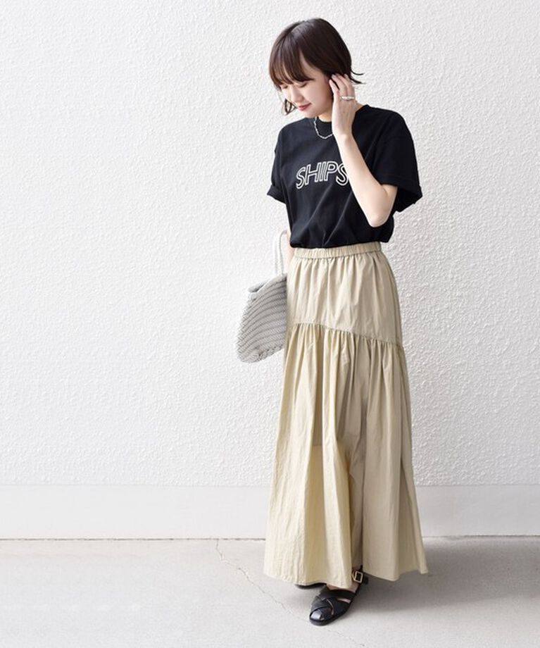 SHIPS for women「《一部追加予約》【WEB限定】 SHIPS ラウンド プリント ロゴ TEE」|Tシャツ・カットソー|