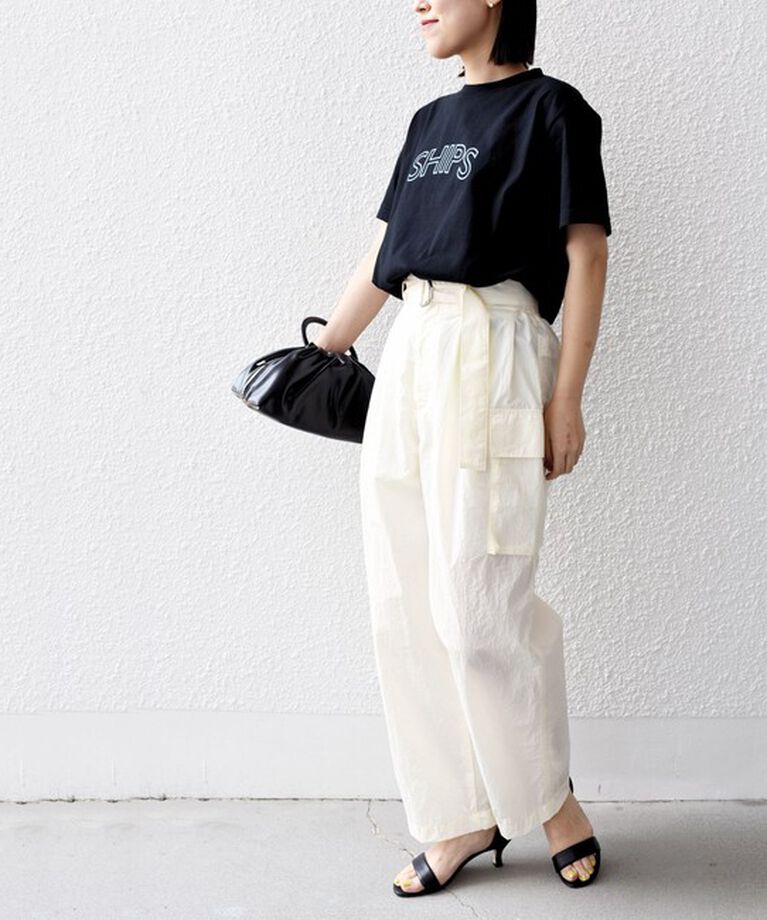 SHIPS for women「《一部追加予約》【WEB限定】 SHIPS ラウンド プリント ロゴ TEE」|Tシャツ・カットソー|
