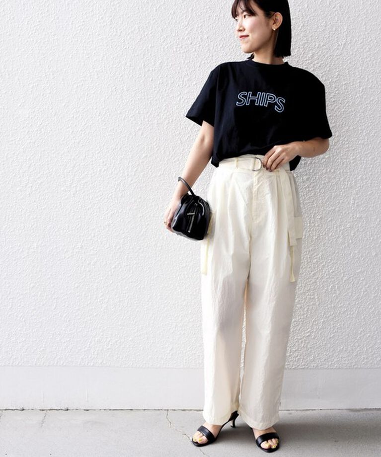 SHIPS for women「《一部追加予約》【WEB限定】 SHIPS ラウンド プリント ロゴ TEE」|Tシャツ・カットソー|