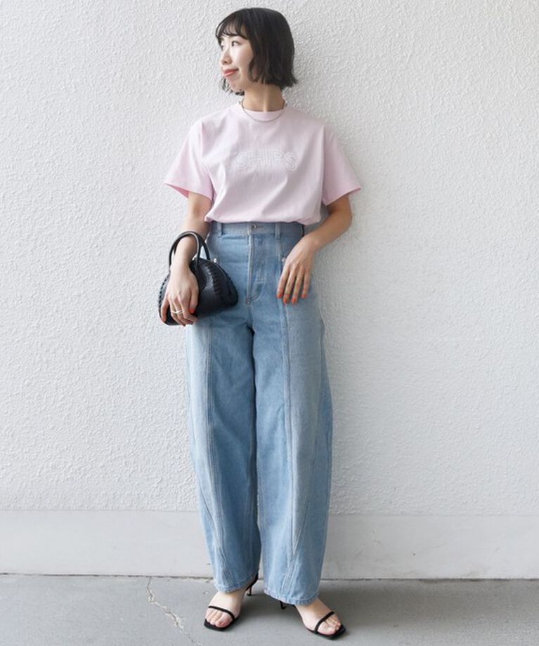 SHIPS for women「《一部追加予約》【WEB限定】 SHIPS ラウンド プリント ロゴ TEE」|Tシャツ・カットソー|