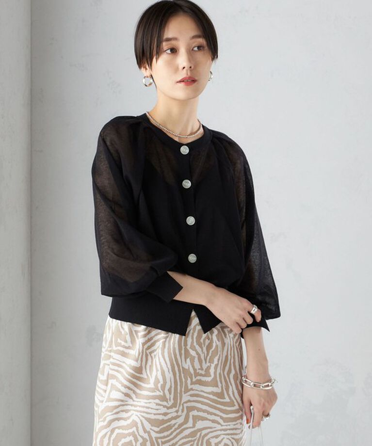 SHIPS for women「〈手洗い可能〉2WAY シアー カーディガン」|カーディガン|