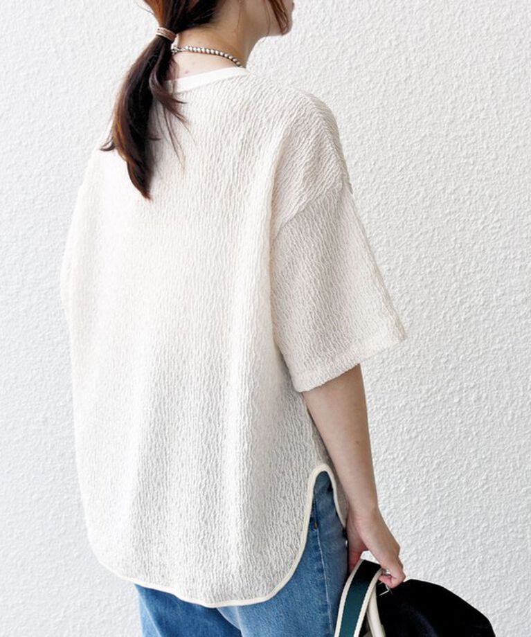 SHIPS for women「《一部追加予約》〈手洗い可能〉ランダム ブルーゼ ショート スリーブ プルオーバー」|Tシャツ・カットソー|