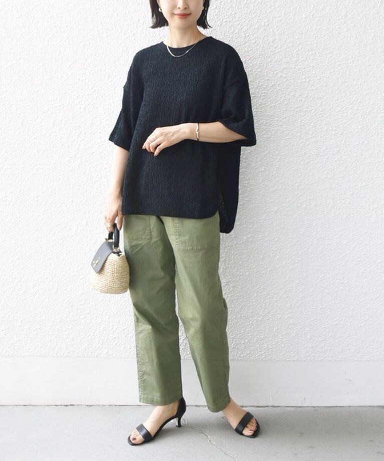 SHIPS for women「《一部追加予約》〈手洗い可能〉ランダム ブルーゼ ショート スリーブ プルオーバー」|Tシャツ・カットソー|