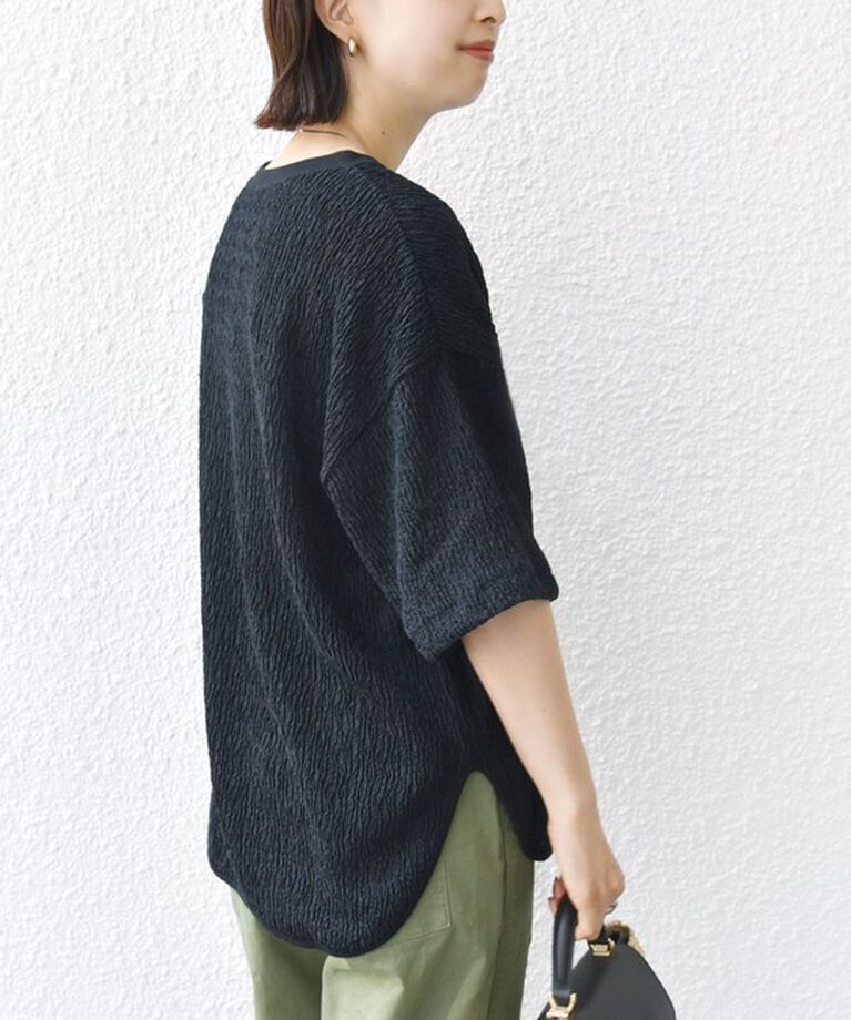 SHIPS for women「《一部追加予約》〈手洗い可能〉ランダム ブルーゼ ショート スリーブ プルオーバー」|Tシャツ・カットソー|