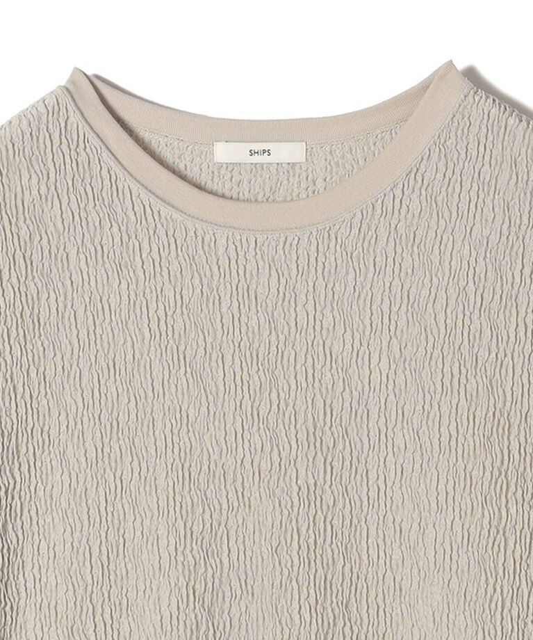 SHIPS for women「《一部追加予約》〈手洗い可能〉ランダム ブルーゼ ショート スリーブ プルオーバー」|Tシャツ・カットソー|