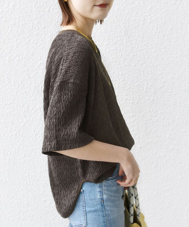 SHIPS for women「《一部追加予約》〈手洗い可能〉ランダム ブルーゼ ショート スリーブ プルオーバー」|Tシャツ・カットソー|