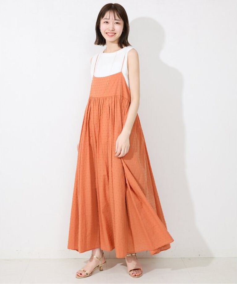 SLOBE IENA「《2枚セット/一部カラーWEB・店舗限定/予約》エアリーギャザーキャミワンピースセット」|ワンピース|