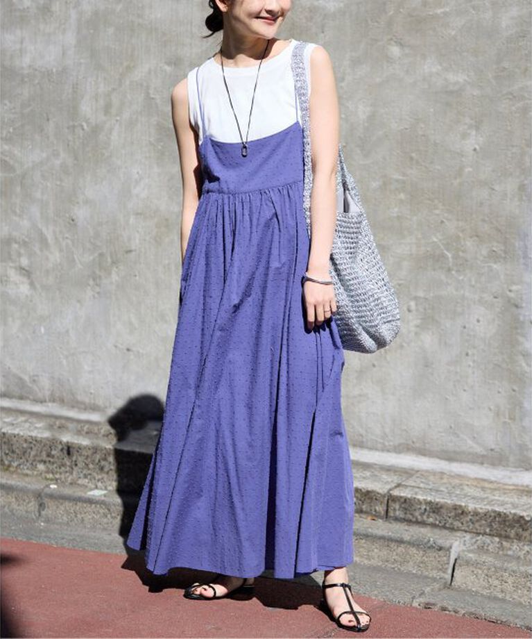 SLOBE IENA「《2枚セット/一部カラーWEB・店舗限定/予約》エアリーギャザーキャミワンピースセット」|ワンピース|ブルー A