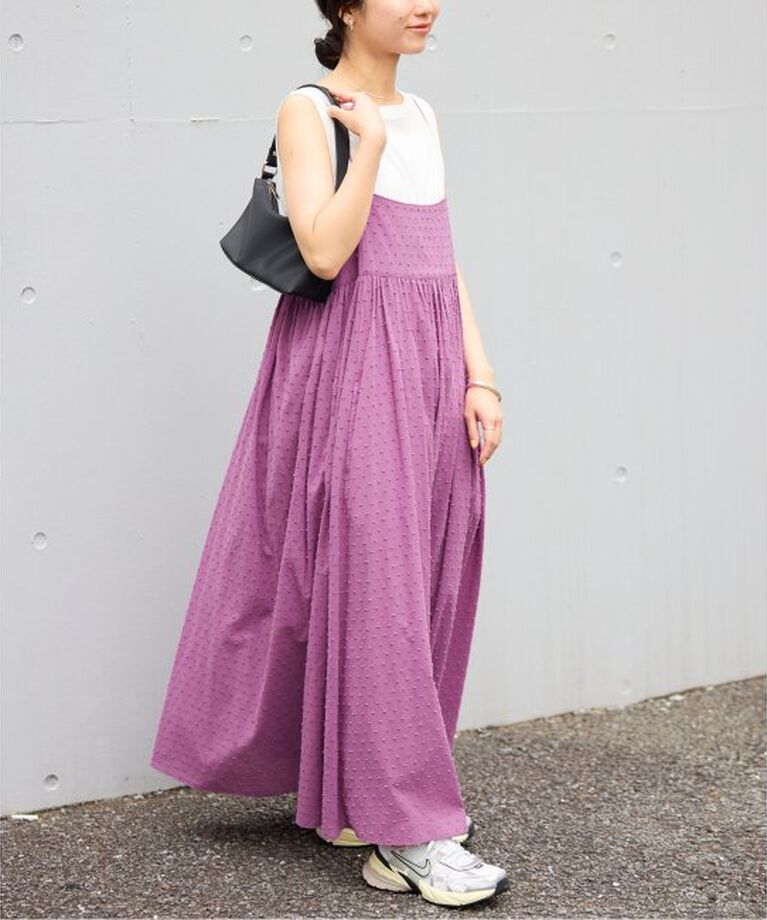 SLOBE IENA「《2枚セット/一部カラーWEB・店舗限定/予約》エアリーギャザーキャミワンピースセット」|ワンピース|パープル A