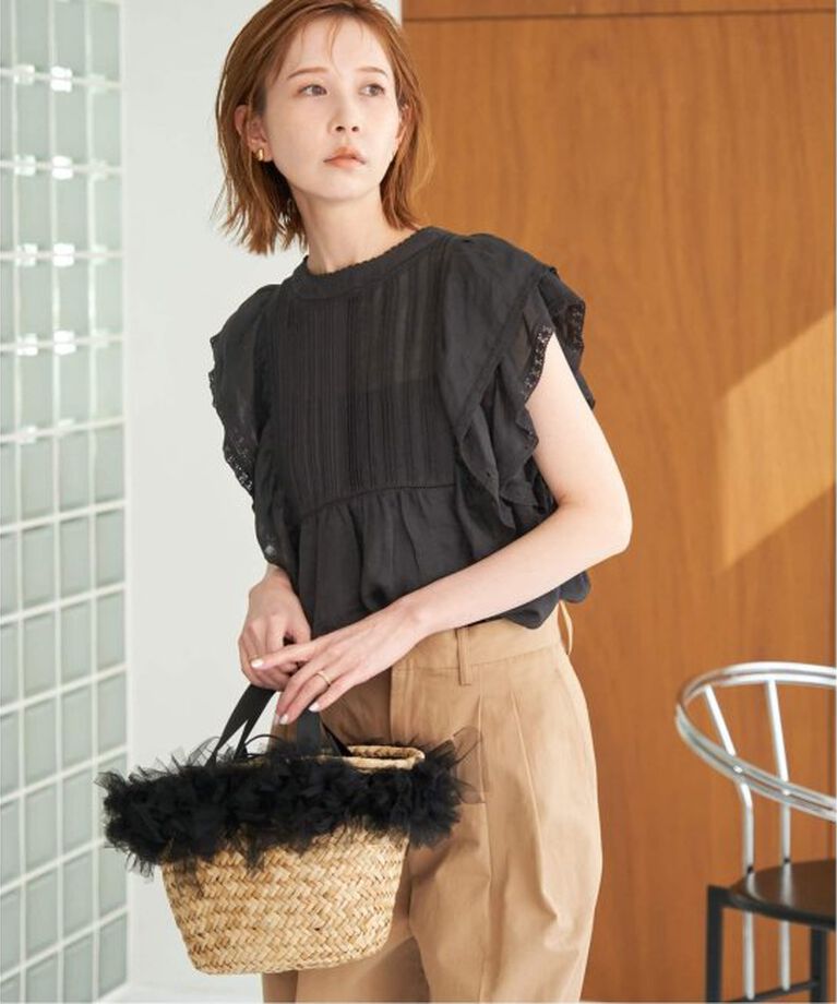 SLOBE IENA「《追加》ラミーフリルピンタックブラウス」|シャツ・ブラウス|