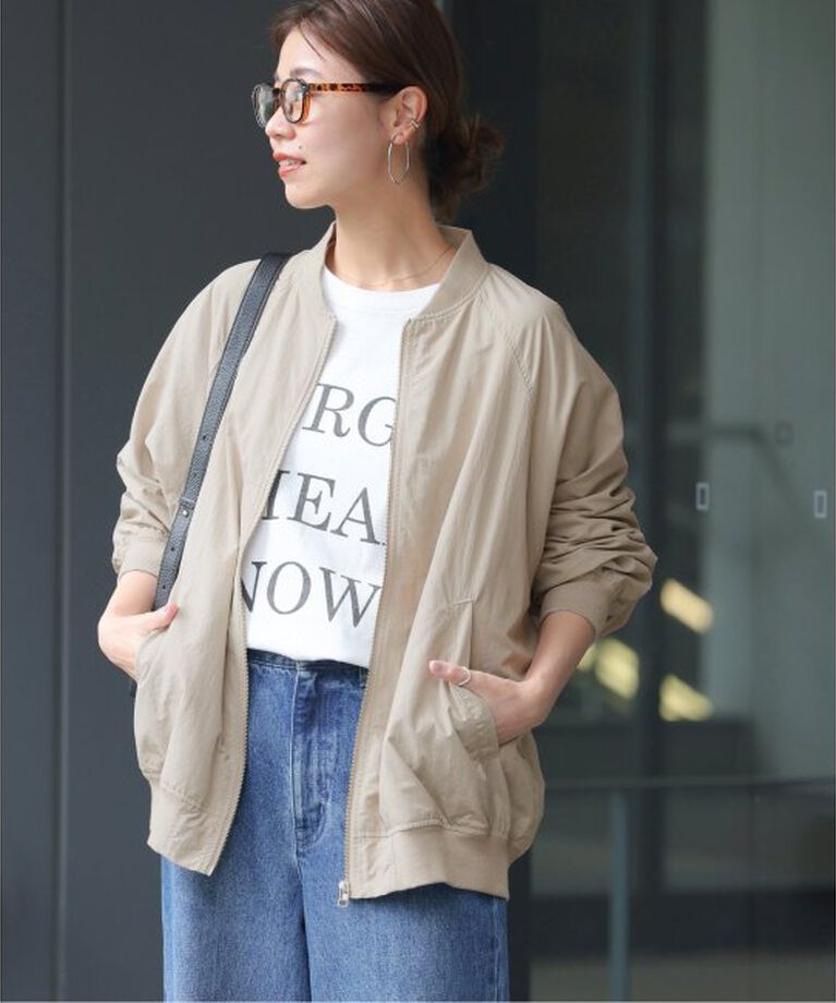 JOURNAL STANDARD relume「《追加2》ウォッシャブルナイロンタッサーMA-1」|ブルゾン・スタジャン|ベージュ