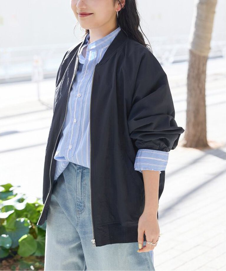 JOURNAL STANDARD relume「《追加2》ウォッシャブルナイロンタッサーMA-1」|ブルゾン・スタジャン|ネイビー