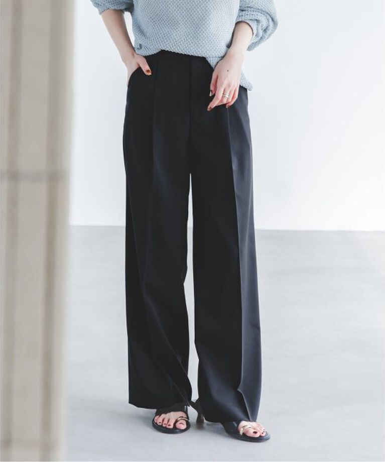 NOBLE「《追加》エステルツイルストレッチスラックスパンツ 5」|スラックス|ブラック