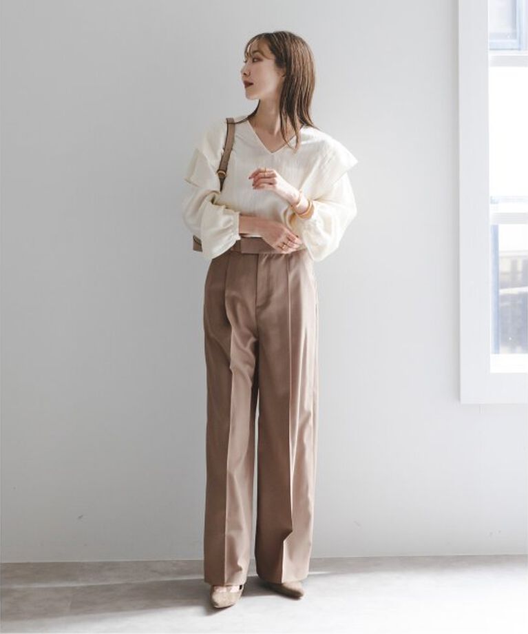 NOBLE「《追加》エステルツイルストレッチスラックスパンツ 5」|スラックス|
