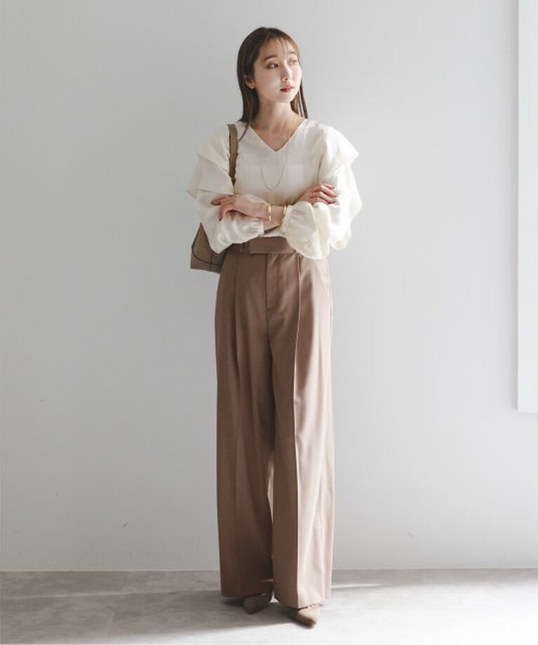 NOBLE「《追加》エステルツイルストレッチスラックスパンツ 5」|スラックス|
