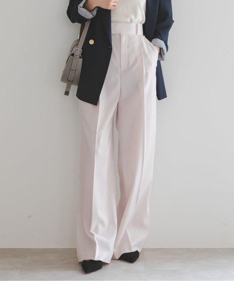 NOBLE「《追加》エステルツイルストレッチスラックスパンツ 5」|スラックス|ピンク