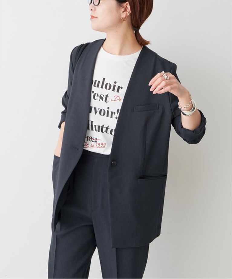 Spick and Span「《追加》ドライダブルクロスVカラージャケット」|テーラードジャケット|
