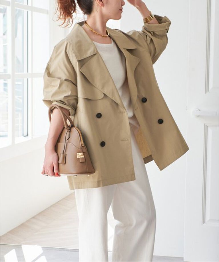 Spick and Span「《WEB限定追加》C/Pミドル丈トレンチコート」|トレンチコート|ベージュ