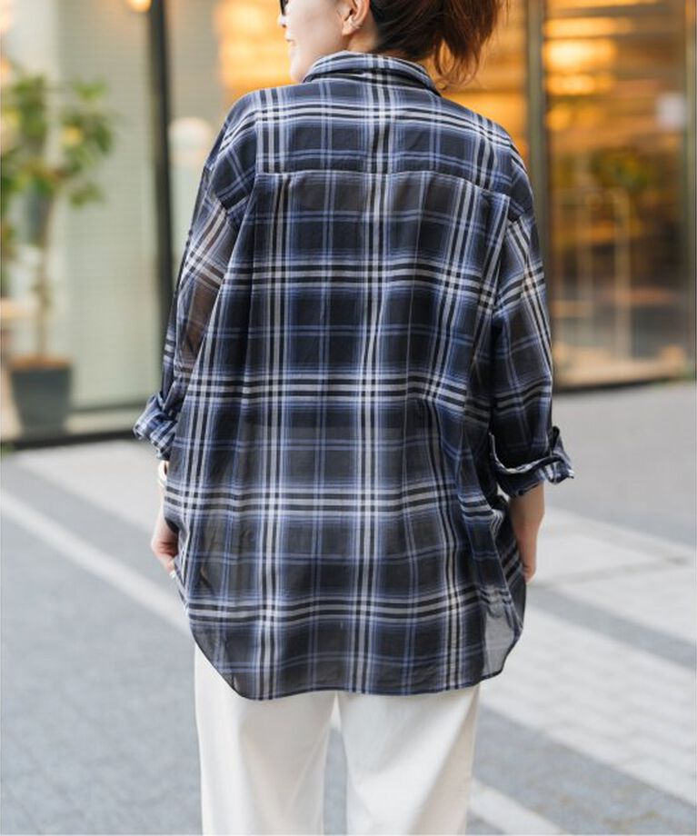 Spick and Span「《追加》コットンボイルチェックシャツ」|シャツ・ブラウス|