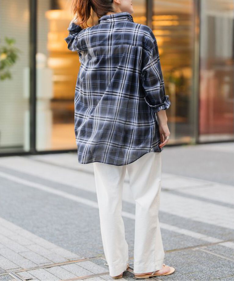 Spick and Span「《追加》コットンボイルチェックシャツ」|シャツ・ブラウス|