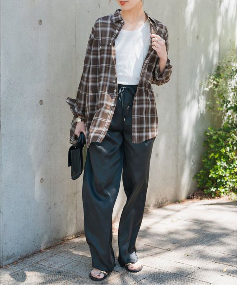 Spick and Span「《追加》コットンボイルチェックシャツ」|シャツ・ブラウス|