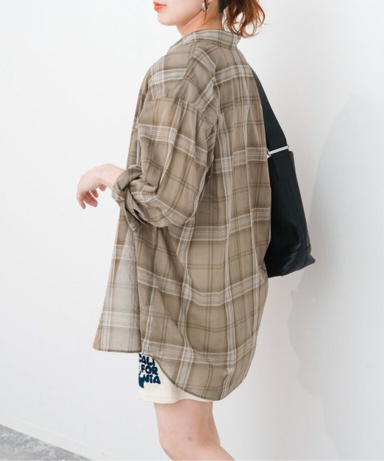 Spick and Span「《追加》コットンボイルチェックシャツ」|シャツ・ブラウス|
