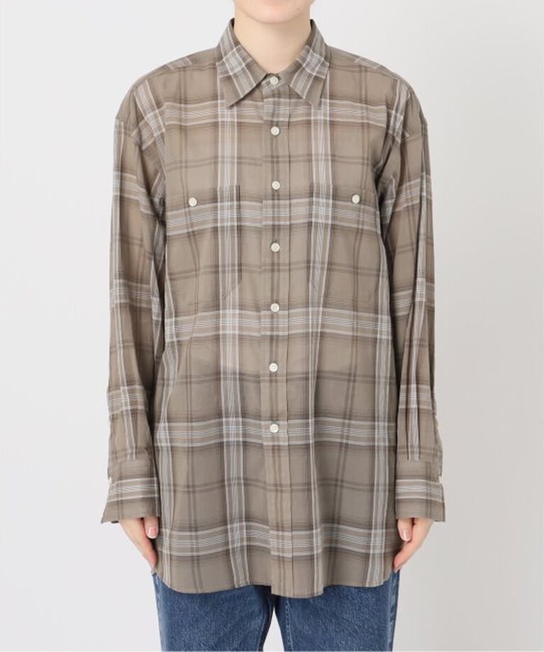 Spick and Span「《追加》コットンボイルチェックシャツ」|シャツ・ブラウス|