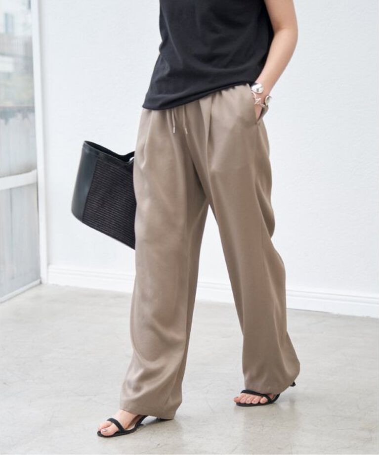 Spick and Span「《追加3予約》サテンイージーパンツ」|その他|