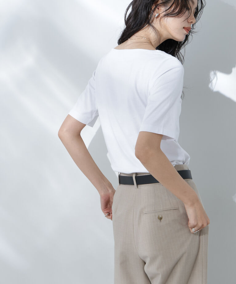 nano･universe「Anti Soaked(R) 汗染み防止ボートネックTシャツ」|Tシャツ・カットソー|