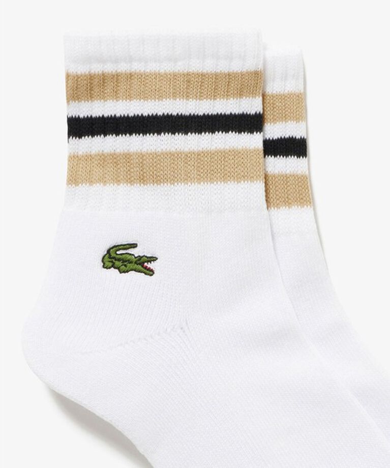 LACOSTE「ラインドアメリブショートソックス（22-24 25-27）」|ソックス|ベージュ