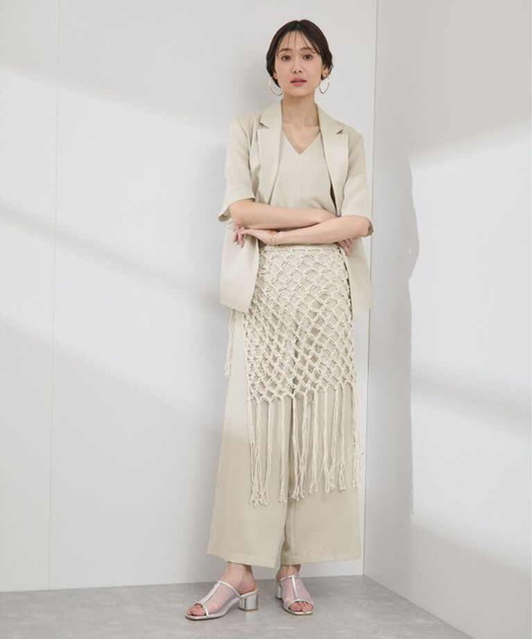 Rope’Picnic「【接触冷感・吸水速乾・防シワ】エフォートレス半袖ジャケット」|テーラードジャケット|