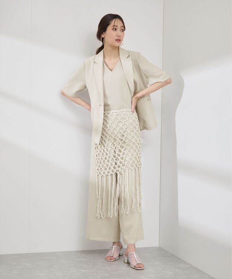 Rope’Picnic「【接触冷感・吸水速乾・防シワ】エフォートレス半袖ジャケット」|テーラードジャケット|