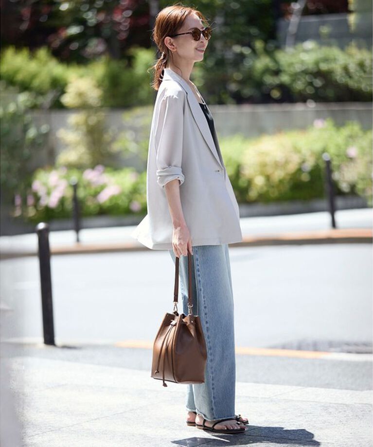 Rope’Picnic「【接触冷感・吸水速乾・防シワ】エフォートレスリラックスジャケット/通勤・セットアップ対応」|テーラードジャケット|