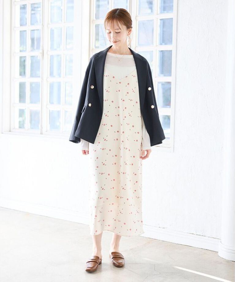 Rope’Picnic「【抗菌防臭・接触冷感・UVカット】カナパ金ボタンジャケット/通勤・セットアップ対応」|テーラードジャケット|